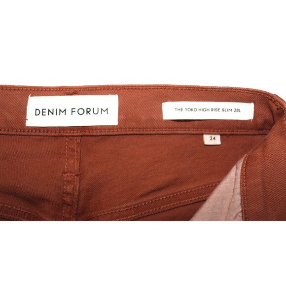 ARITZIA Denim Forum The Yoko High Rise Slim Jean in Terracotta - W24/L28 - Picture 5 of 13
